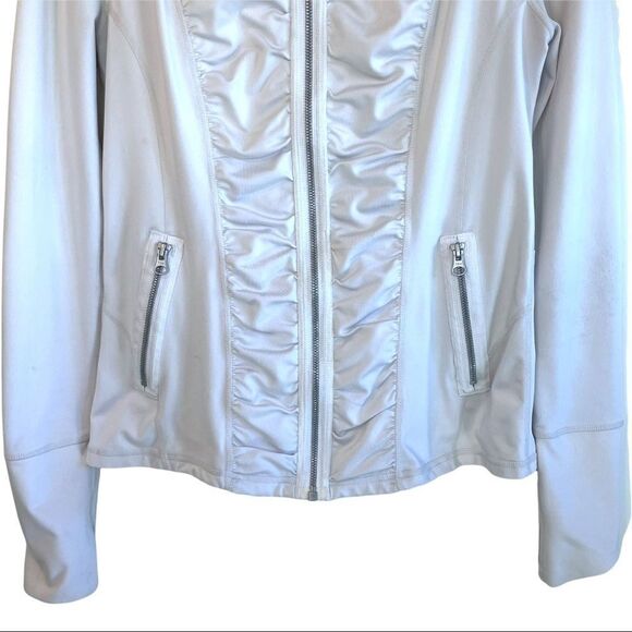 Zella White Ruched Athletic Jacket - Picture 3 of 9